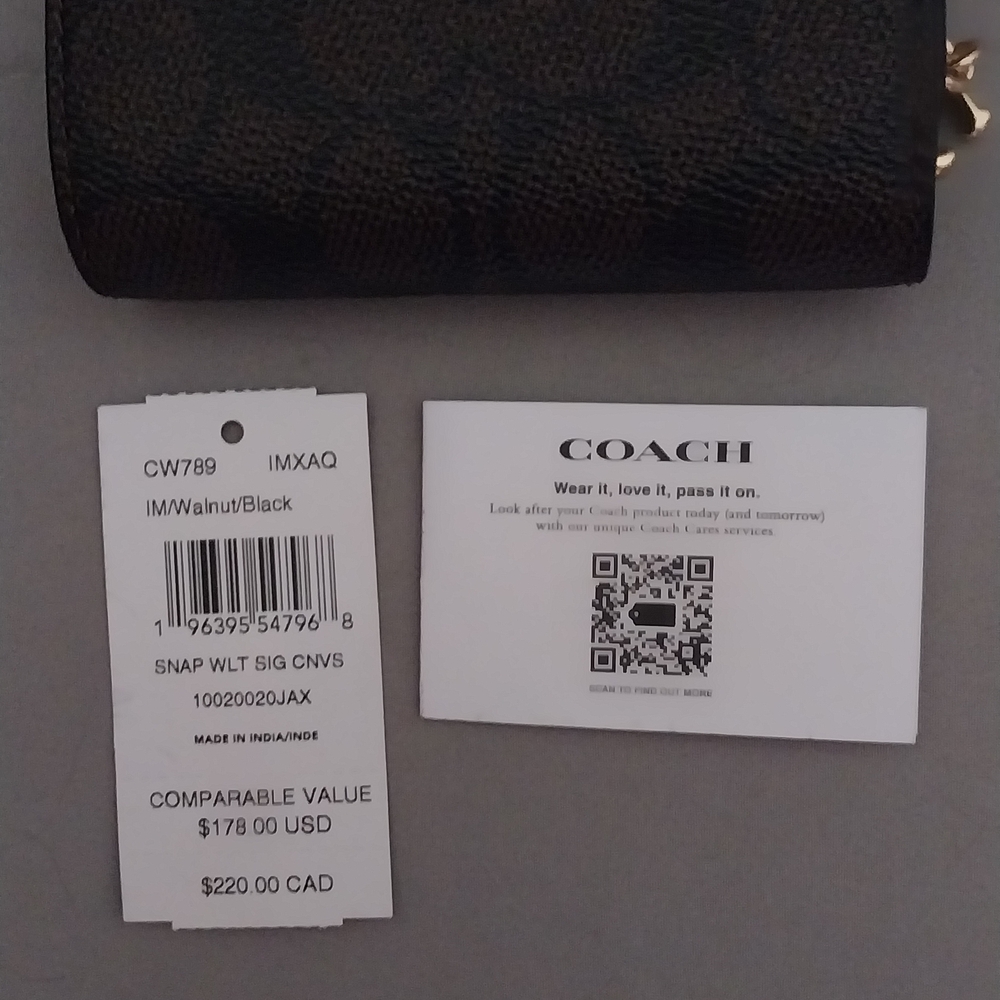 Coach Black Key & Card Holder Leather Accessory